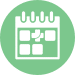 Calendar icon representing twice-weekly drug and alcohol testing spaced 80 hours apart.