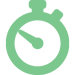 Timer icon symbolizing immediate onsite drug test results and fast turnaround for confirmatory reports.