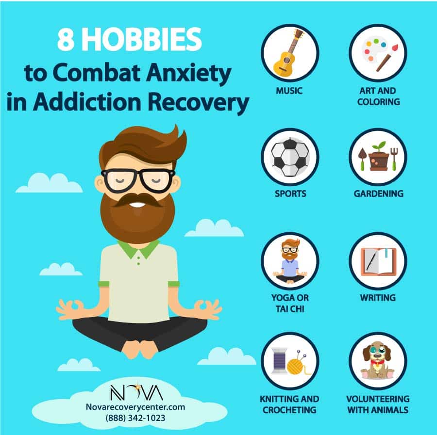 8 hobbies to combat anxiety infographics