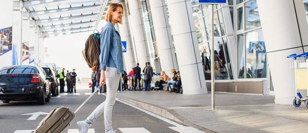 woman traveling at an airport