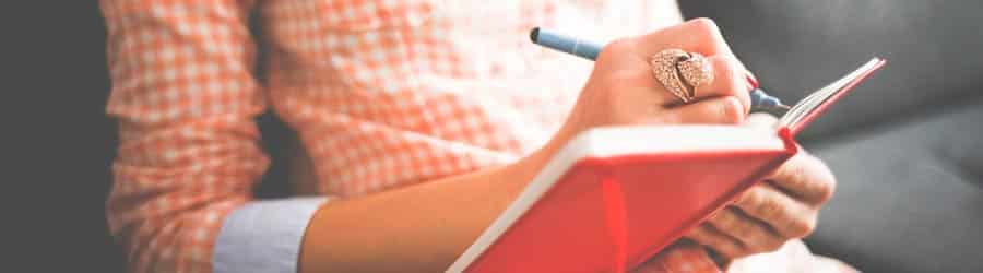 woman works on relapse plan