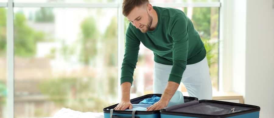 man leaving sober living home