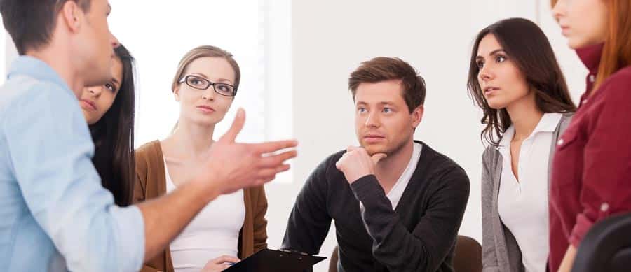 rehab clients in group therapy