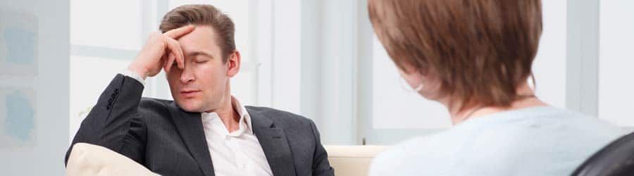 man in counseling