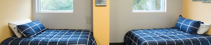 bedroom at sober living home in Houston, TX