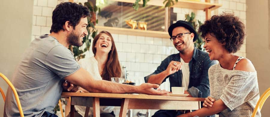 friends enjoying life sober