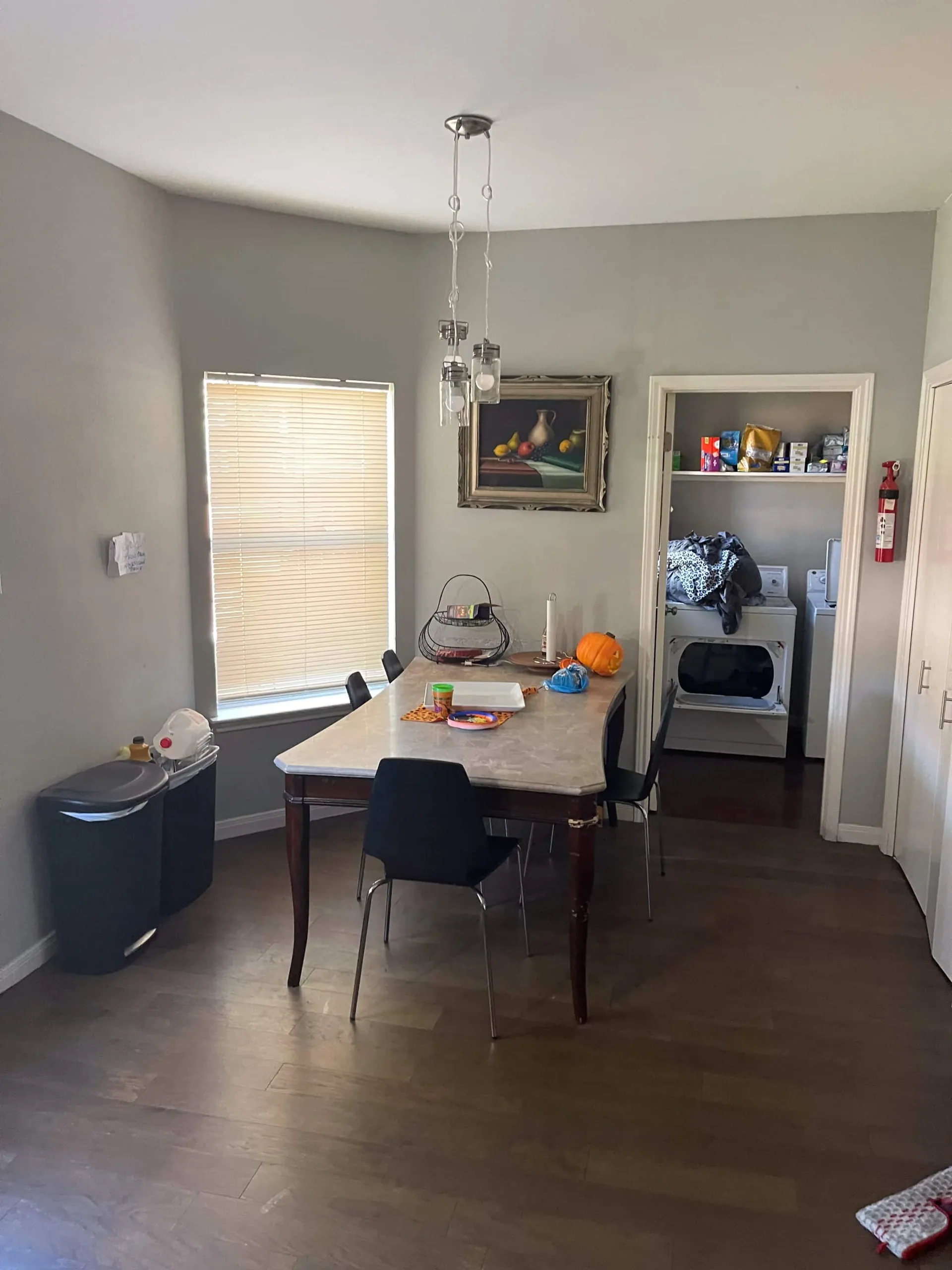 Shared dining and kitchen area in San Antonio sober living home.