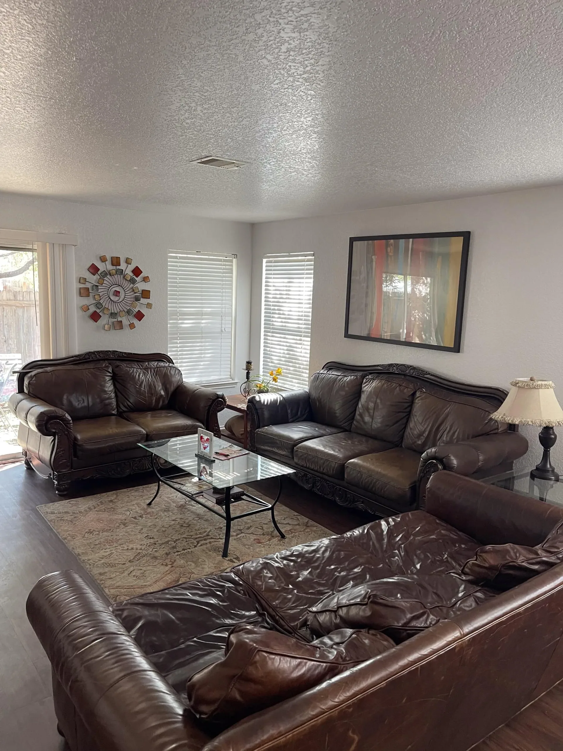 Bright living room in San Antonio sober living home at Eudaimonia Recovery Homes.