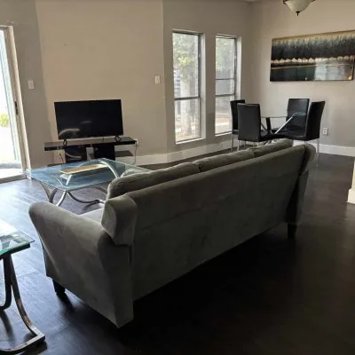 Budget men’s sober housing with two bunk sets and natural light in Austin